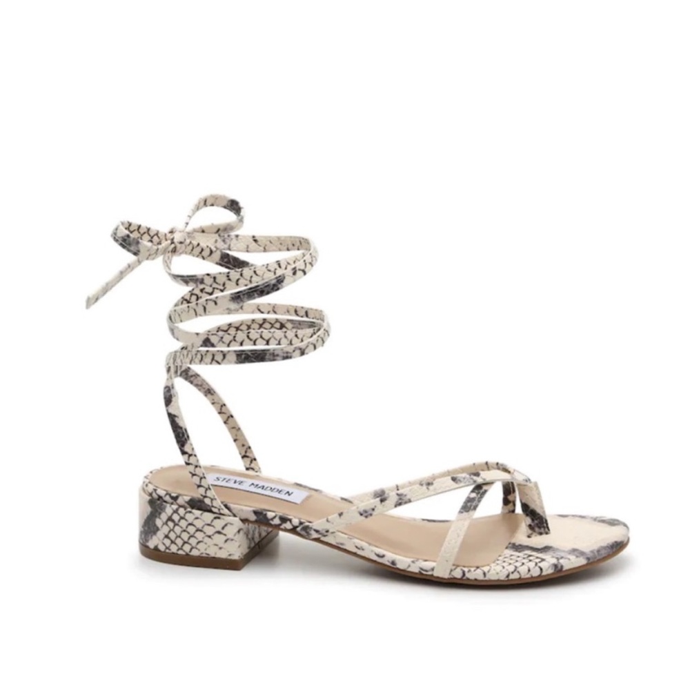 STEVE MADDEN “Ryee” Lace Up Snake Print Faux Print Leather